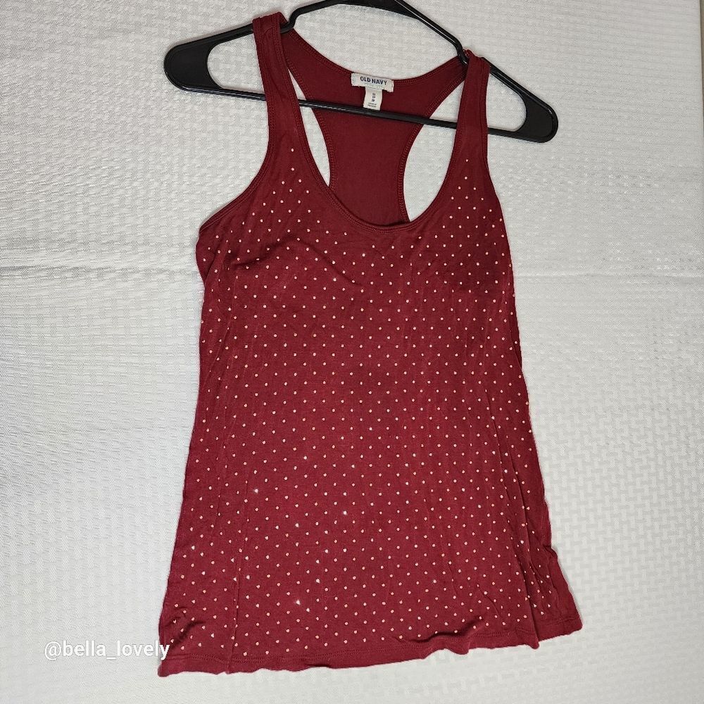 Burgundy Wine Red Sparkly Tank Top Old Navy XS - Picture 9 of 12